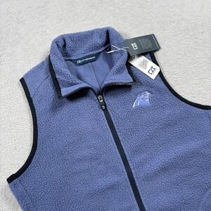 Cutter & Buck Cascade Epic NFL Carolina Panthers Football Vest Womens Large Blue
